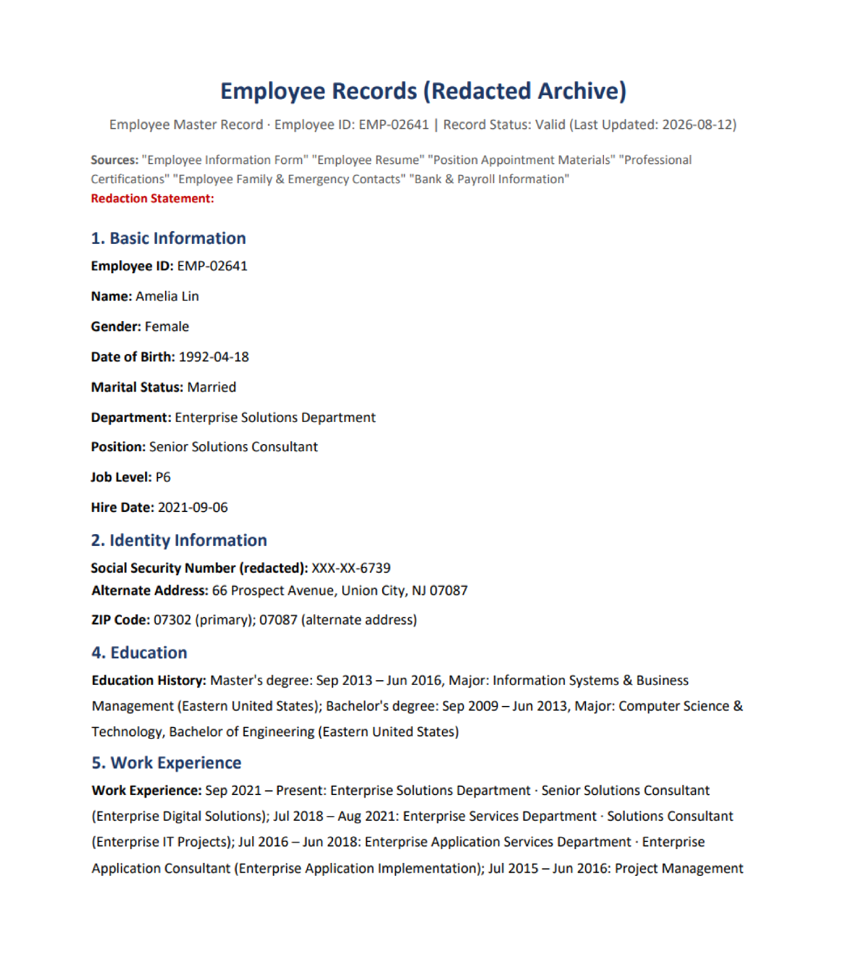 Employee Profile Preview